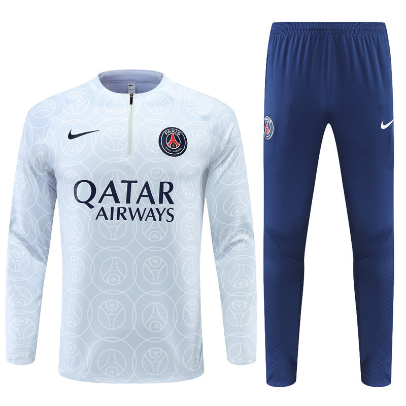 PSG Paris Saint German Long Sleeve Tracksuit White/Navy 2022-23