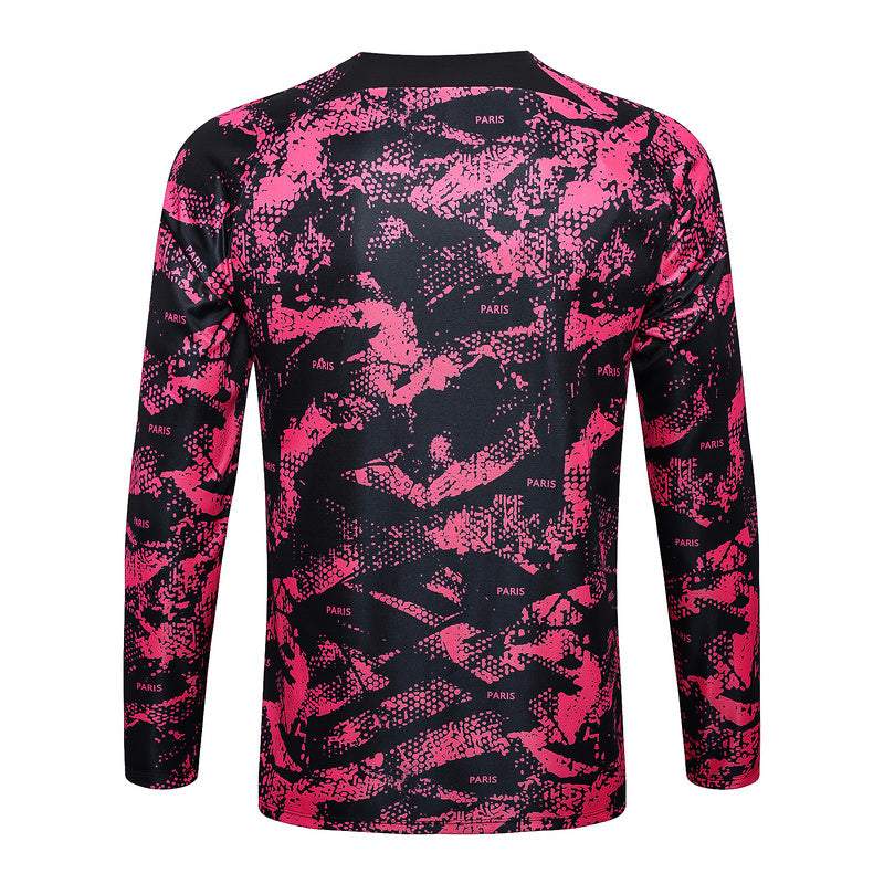 PSG Paris Saint German Long Sleeve Tracksuit Black/Pink 2022-23