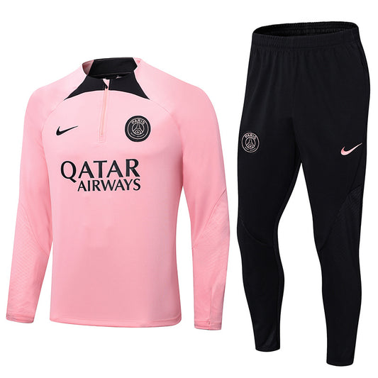 PSG Paris Saint German Long Sleeve Tracksuit Pink/Black 2022-23