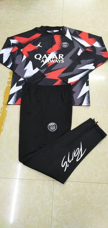 PSG Paris Saint German Long Sleeve Tracksuit Black/Red/White 2022-23
